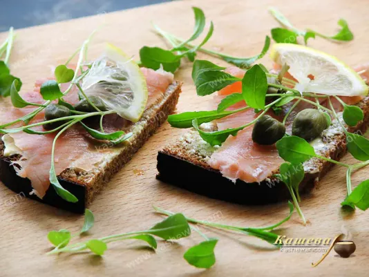Бутерброди з червоною рибою та руколою – рецепт з фото, ірландська кухня