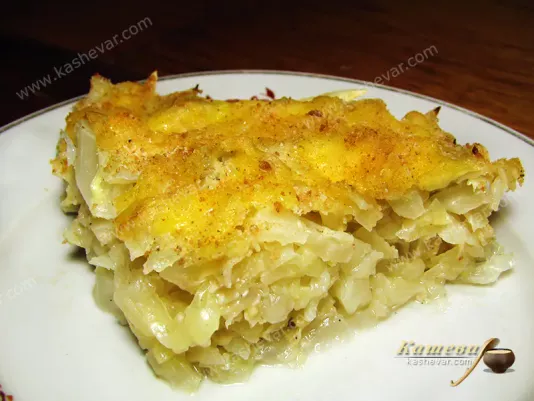 Cabbage baked with cheese - French cuisine