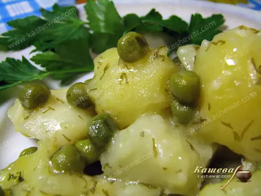 Картопля із зеленим горошком – рецепт з фото, грецька кухня