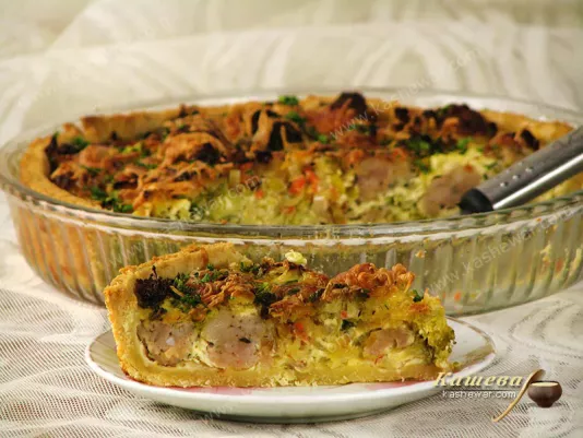 Quiche with sausages and broccoli - recipe with photos, American cuisine