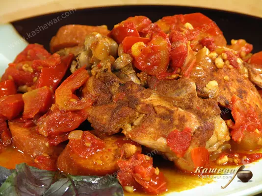 Chicken with chorizo - recipe with photo, Spanish cuisine