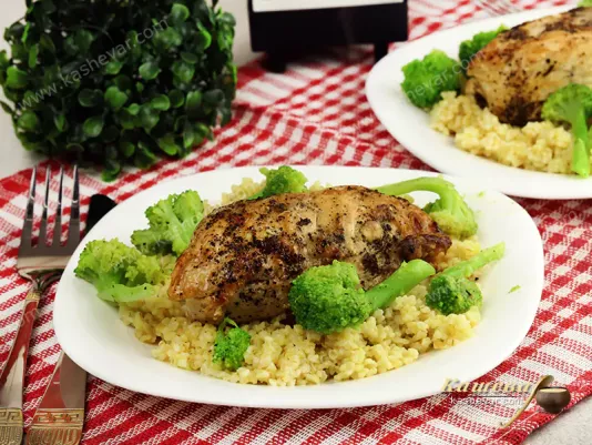 Chicken fillet with bulgur and broccoli – recipe with photos, main dishes