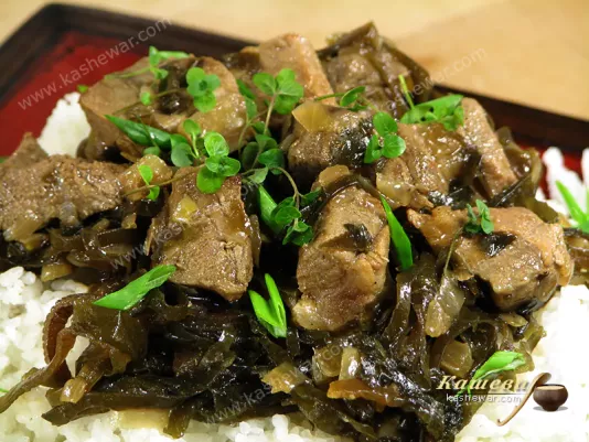 Морська капуста, тушкована з м'ясом - рецепт з фото, японська кухня