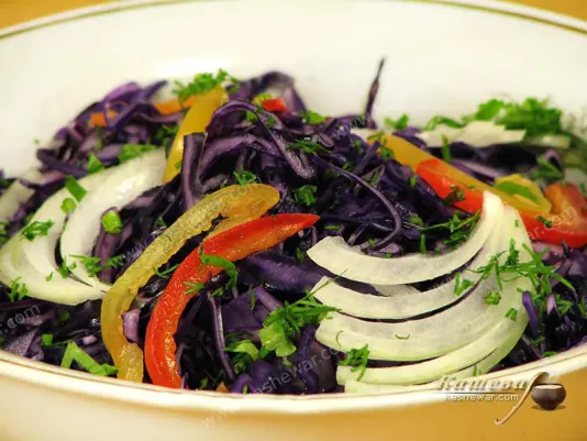 Салат із червонокачанної капусти з солодким перцем – рецепт з фото, молдавська кухня
