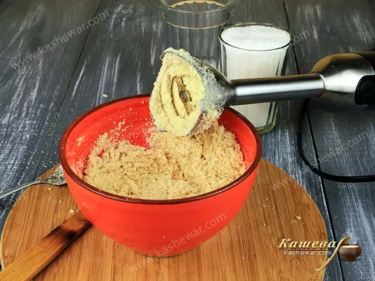 Almonds chopped with a blender