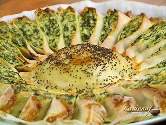 Торт соняшник зі шпинату та рікотти – рецепт з фото, італійська кухня