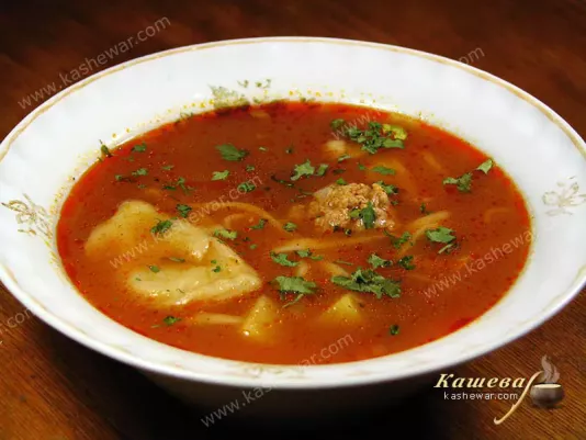 Суп з пельменями, локшиною та фрикадельками (Угра чучвара) – рецепт з фото, узбецька кухня
