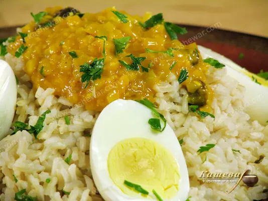 Яйця з рисом та соусом каррі – рецепт з фото, індійська кухня