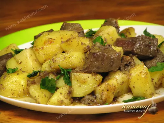 Смажена картопля з печінкою – рецепт з фото, азербайджанська кухня