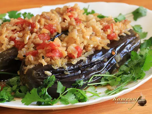 Баклажани з рисом та помідорами – рецепт з фото, грузинська кухня