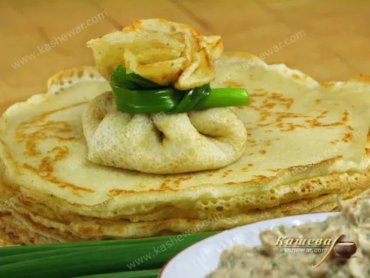 Pancakes with minced herring - recipe with photo, Russian cuisine
