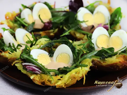 Гнізда з чіпсів із яйцями - рецепт з фото, італійська кухня