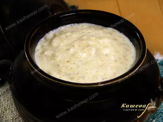 Каша ячна зі сметаною – рецепт з фото, російська кухня