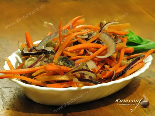 Маринована морква з грибами та цибулею – рецепт з фото, страви для сироїдів