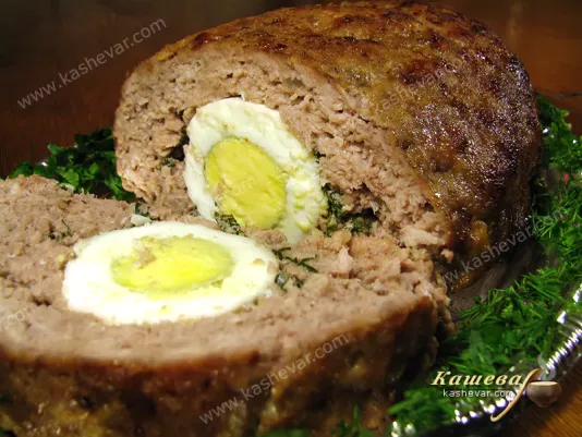 Meatloaf with eggs - recipe with photo, German cuisine
