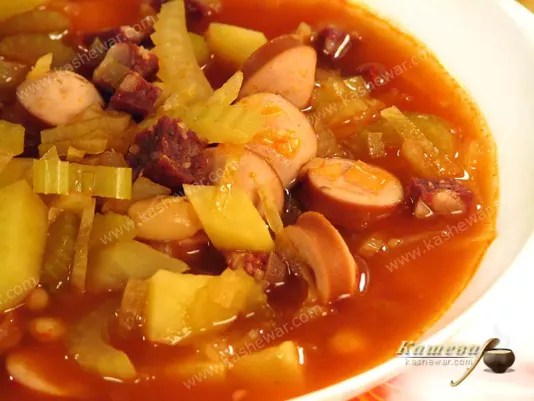 Ковбасний суп з овочами – рецепт з фото, німецька кухня