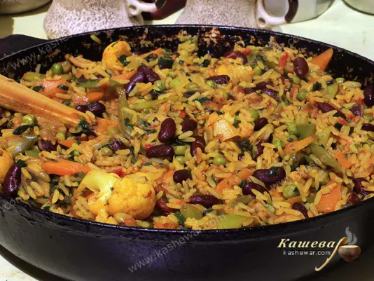 Paella vegetarian - recipe with photo, Spanish cuisine
