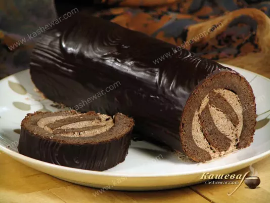 Шоколадний рулет із шоколадно-масляним кремом – рецепт з фото, кондитерський виріб