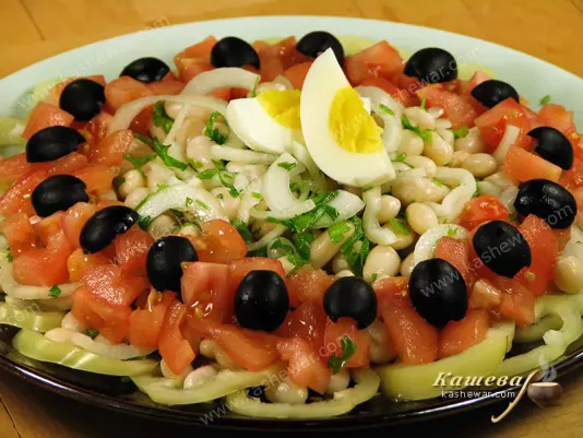 Салат із білої квасолі з овочами – рецепт з фото, турецька кухня