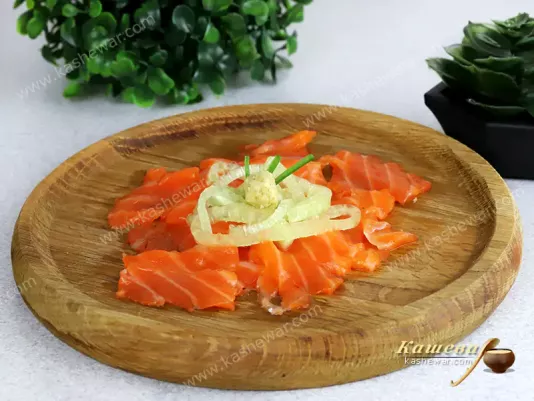 Salmon sashimi - recipe with photo, Japanese cuisine