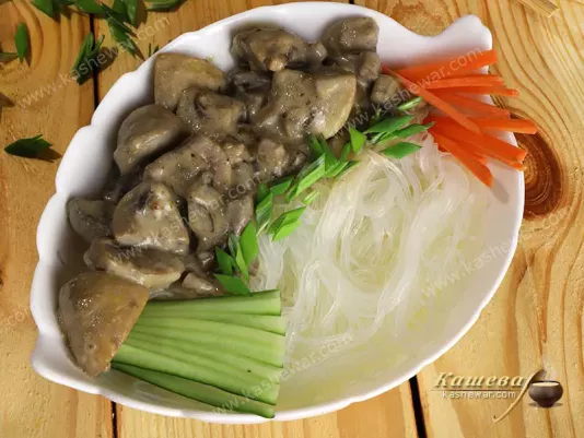 Соєва локшина з грибним соусом – рецепт з фото, китайська кухня