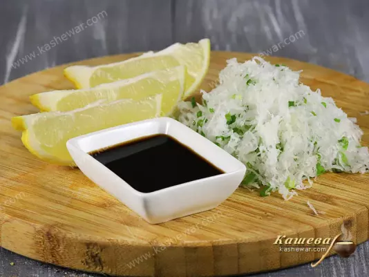 Соус для макання з дайкону та соєвого соусу – рецепт з фото, японська кухня