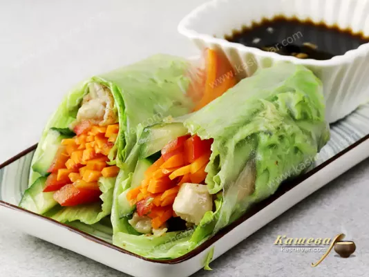 Spring rolls with chicken and garlic - recipe with photos, Chinese cuisine