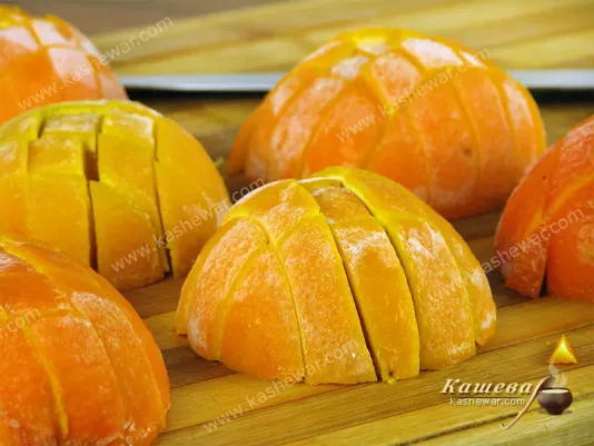 Порезка мороженных апельсинов