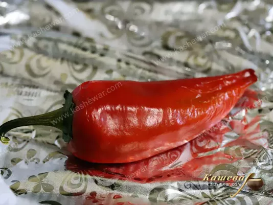 Hot peppers on foil