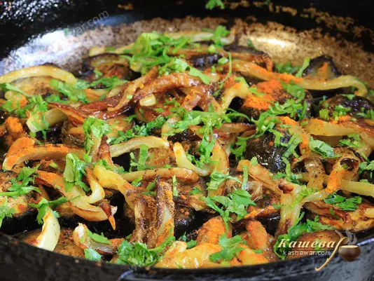 Eggplant with bell peppers