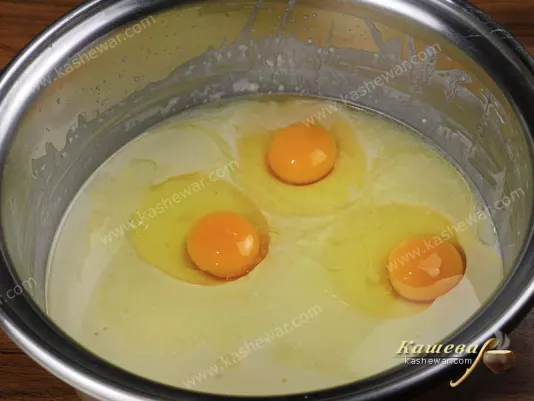 Eggs in pancake dough