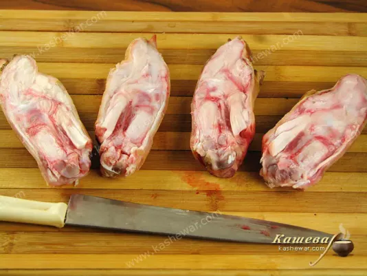 Sliced pork legs