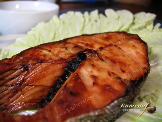 Grilled fish steak - recipe with photo, American cuisine