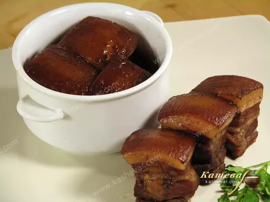Braised pot pork belly (Dongpo rou) - recipe with photo, Chinese cuisine