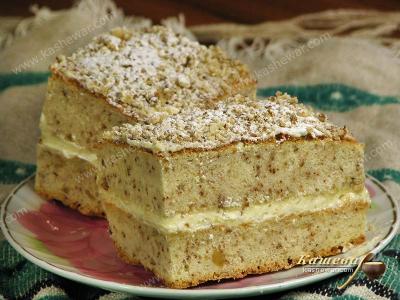 Бисквитное пирожное с масляно-ореховым кремом – рецепт с фото, советская кухня
