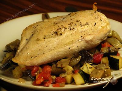 Запеченная курица с рагу из овощей от Гордона Рамзи