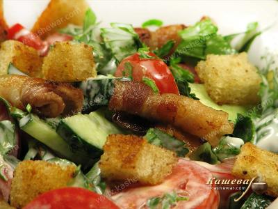Salad with Bacon and Croutons (BLT) – recipe with photo, english cuisine