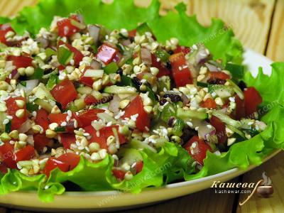 Green buckwheat salad – recipe with photo, dish for raw foodists