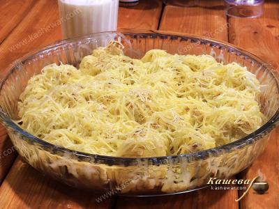 Cauliflower sprinkled with grated hard cheese