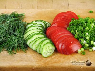 Vegetables for Armenian potato salad