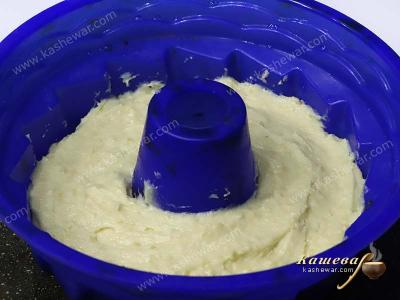 Cupcake dough in a baking dish