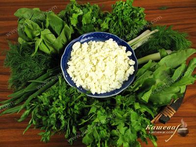 Greens with cottage cheese