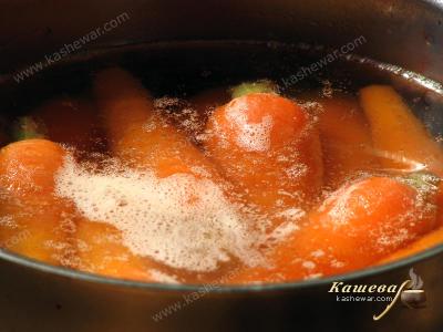 Blanching carrots