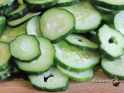 Cucumbers cut into slices