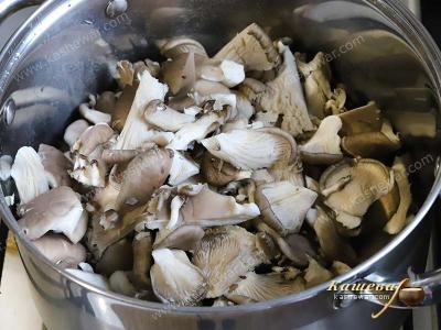 Mushroom caps in brine