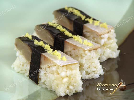 Суши с маринованной скумбрией cаба-дзуси – рецепт с фото, японская кухня