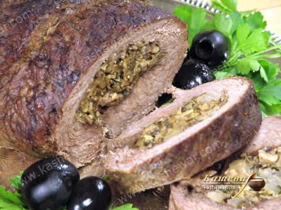 Мясной рулет с грибами и орехами – рецепт с фото, болгарская кухня