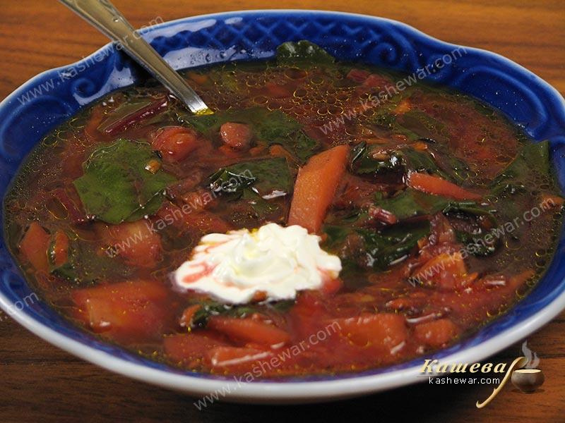 Soup From the Beet leaves (Botvinnik) – recipe with photo, first courses