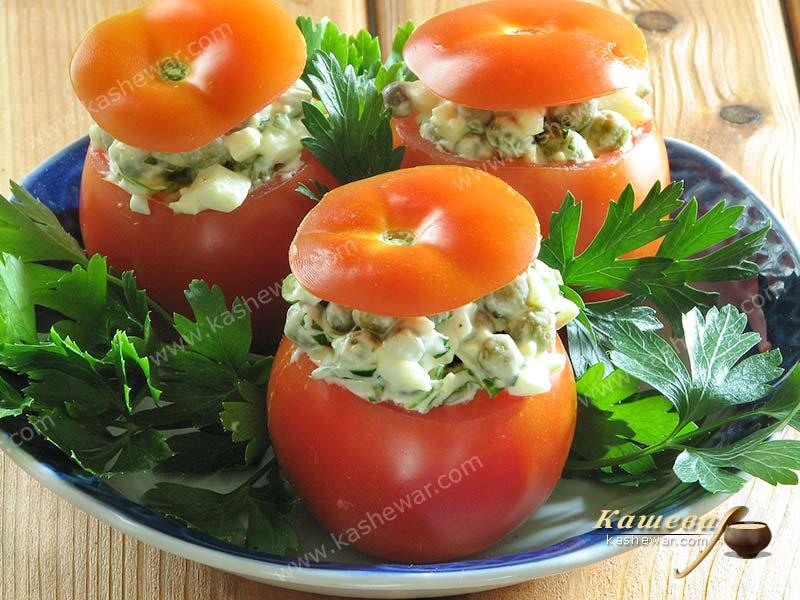 Pea stuffed tomatoes – recipe with photo, Bulgarian cuisine