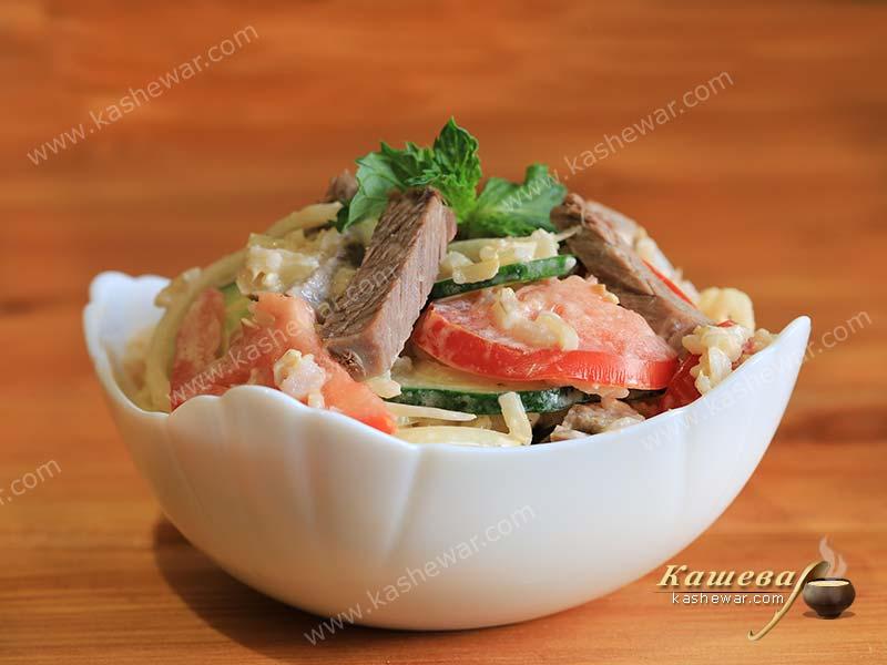 Fresh vegetable salad with meat – recipe with photo, Uzbek cuisine